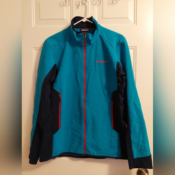 Patagonia Men's Adze Hybrid Soft Shell PolarTec Jacket Size M Blue Windblock - Picture 14 of 14